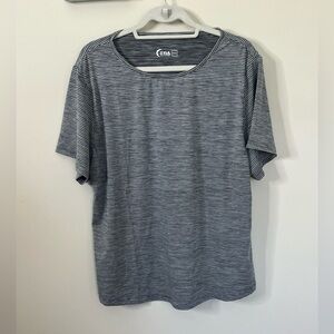 Zyia Active Gray Stripes Short Sleeve Tshirt Size XXXL